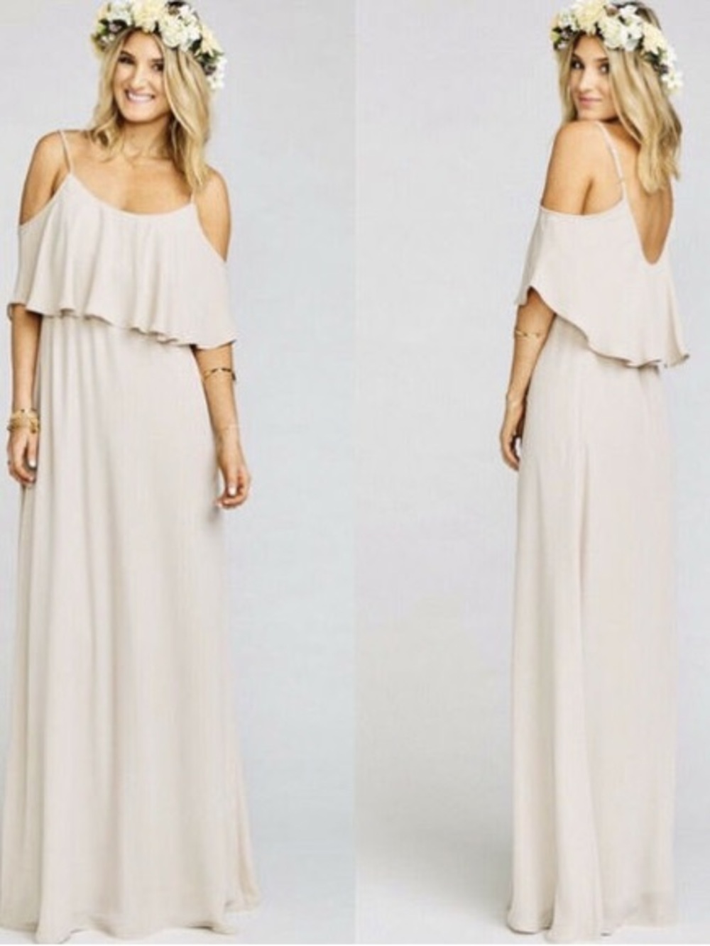 Show Me Your MuMu Cold-Shoulder Ruffle Maxi Dress Caitlin Ruffle - Picture 3 of 6